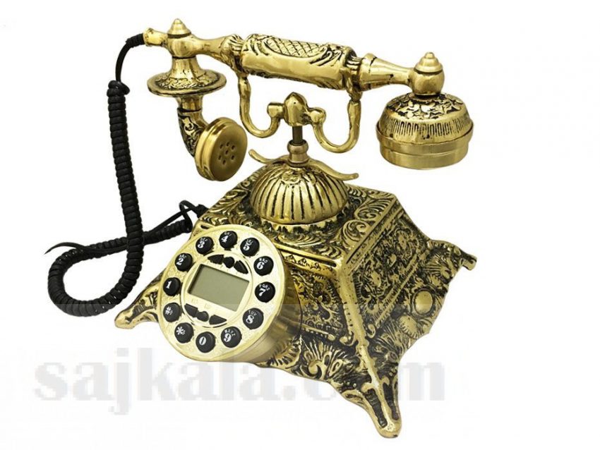 تلفن رومیزی برنجی